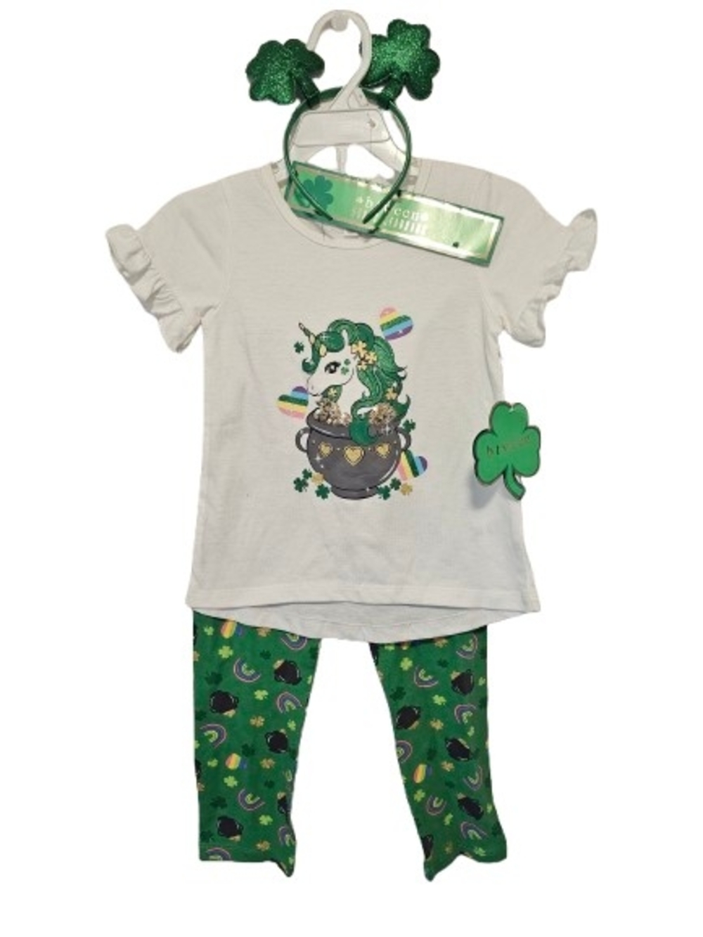 btween St. Patrick's Day Outfit With Headband Size 5 NWT